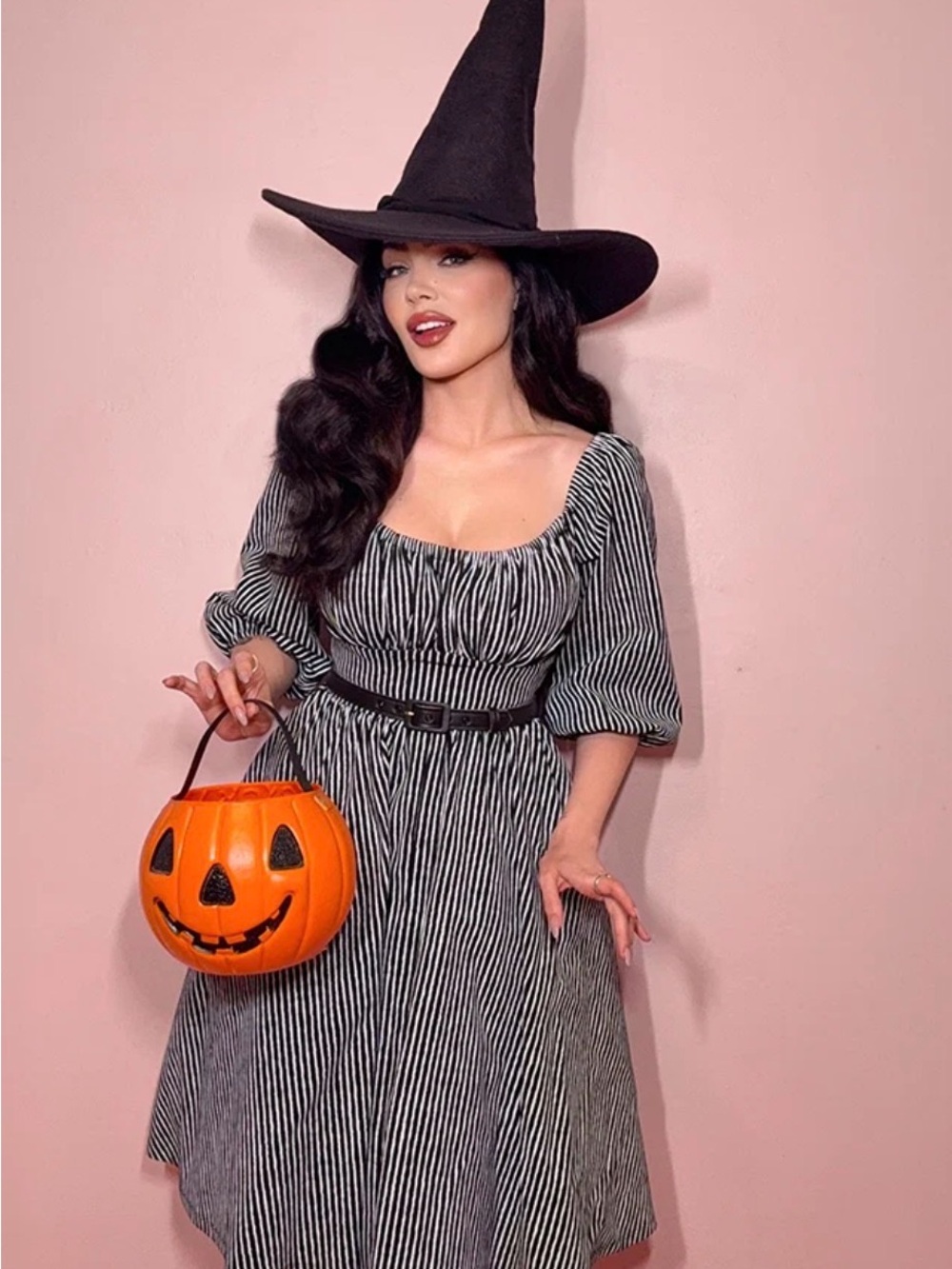 VACATION DRESS IN HALLOWEEN STRIPES - VIXEN BY MICHELINE PITT